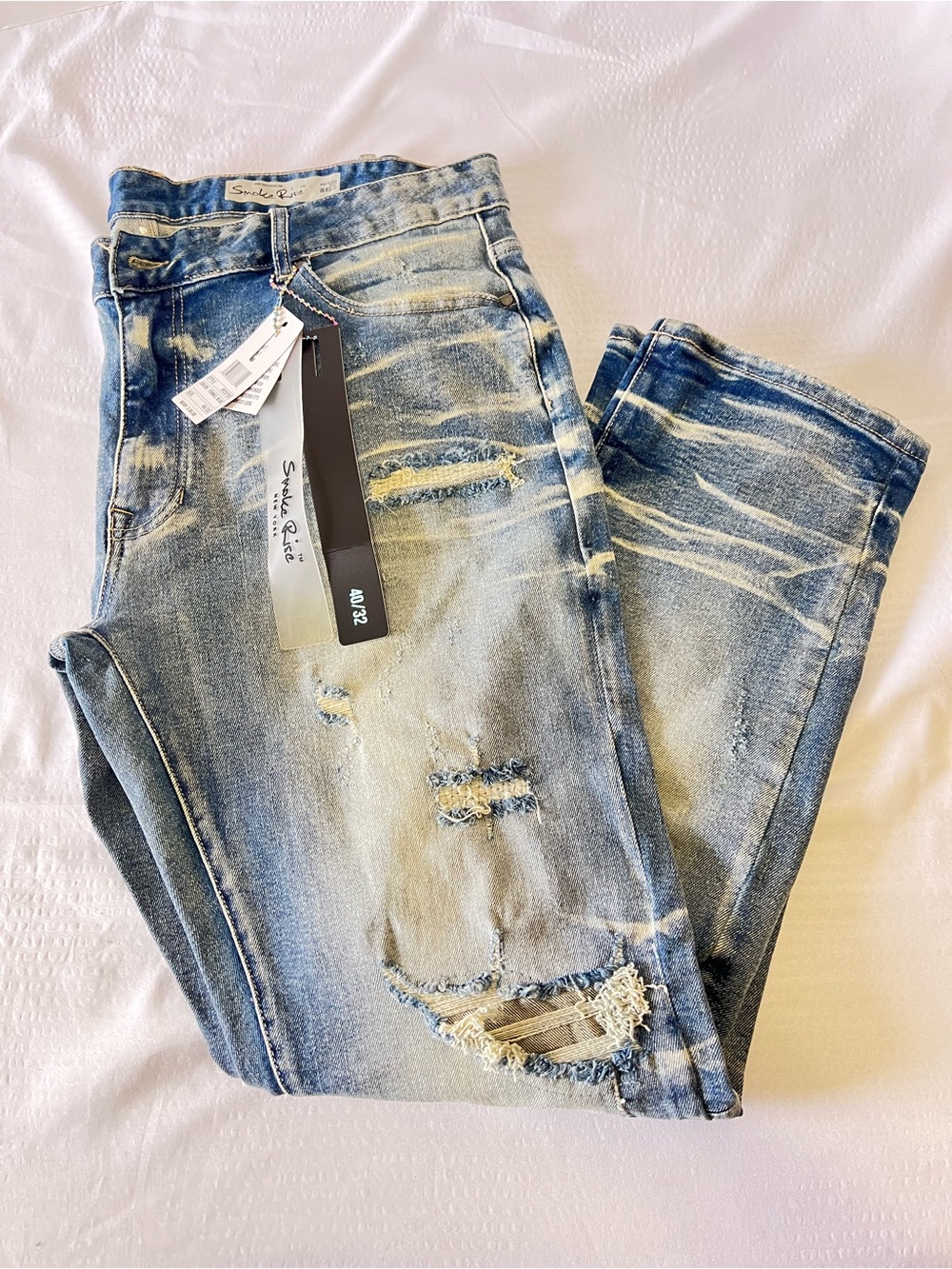 Slim Fit Distressed Light Blue Men's Jeans by Santa Rica